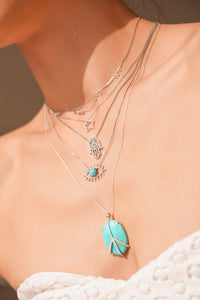 Aqua Peace Necklace - meherjewellery