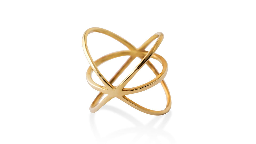 Kriss Kross: Gold Ring - meherjewellery
